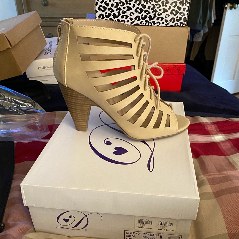 Lace up laser cut sandals